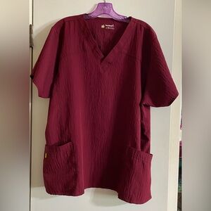 Wonder wink four-stretch 2X Burgundy V-Neck Scrub Top